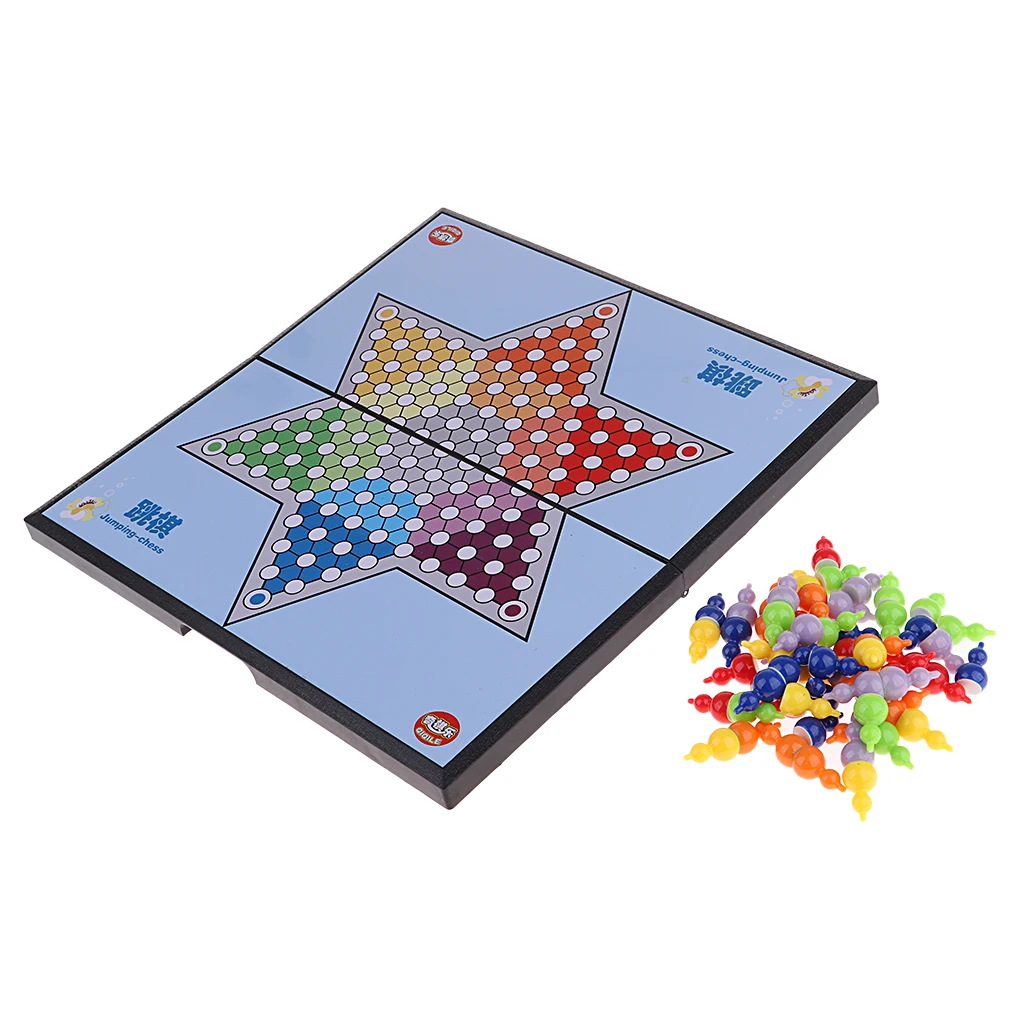 

Folding Chinese Checkers Board Game with 60 Brightly-colored Pieces