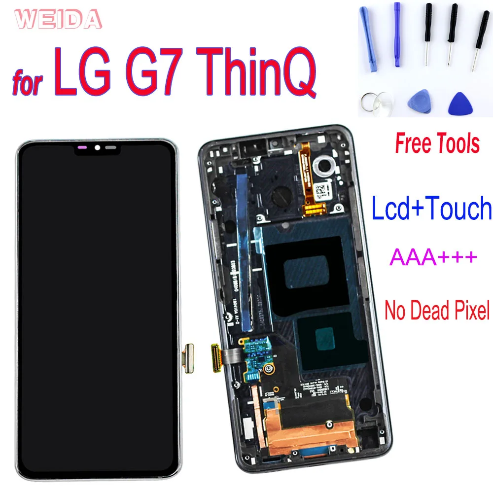 

Дисплей AAA + 6,1 дюйма для LG G7 G710, G710EM, G710PM, G710VMP, ЖК-дисплей с кодирующий преобразователь сенсорного экрана в сборе рамкой для LG G7 ThinQ