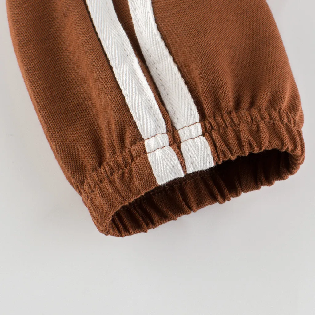 Модовые боковые детей ясельного возраста штаны в полоску осенние однотонные