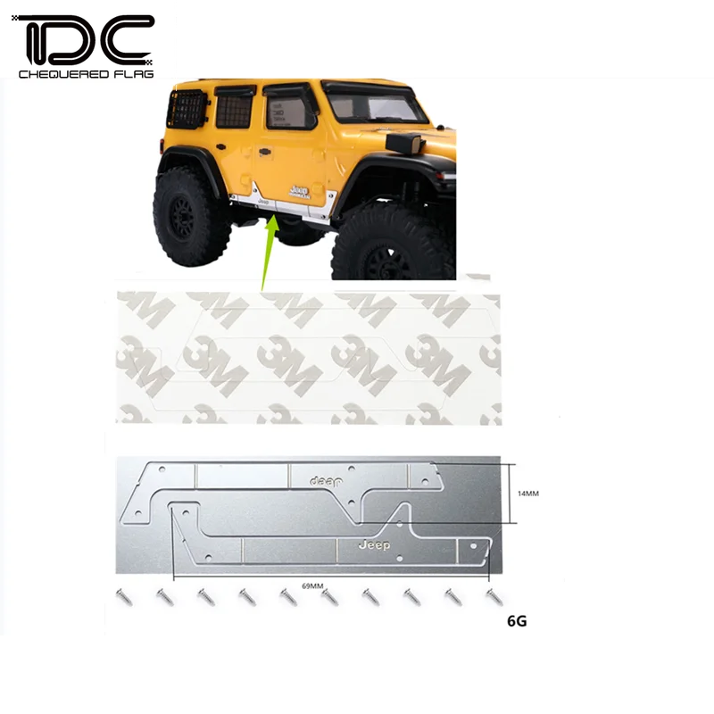 

DJ 1/24 Axial SCX24 Side Door Imitation Skateboard Metal Wrangler JEEP RC Car Upgrade Accessories carro de control remoto