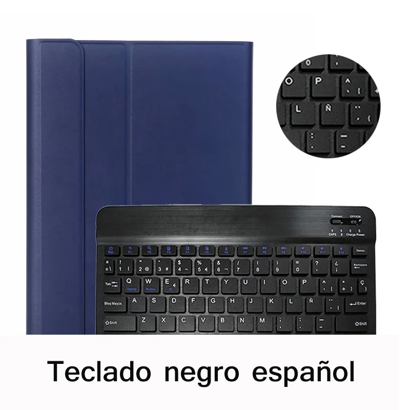Spanish-Blue Русский Испанский чехол для iPad 10,2 чехол с клавиатурой Bluetooth A2197 A2198 A2200 для iPad 7-го поколения Чехол для клавиатуры - Цвет: Spanish-Blue