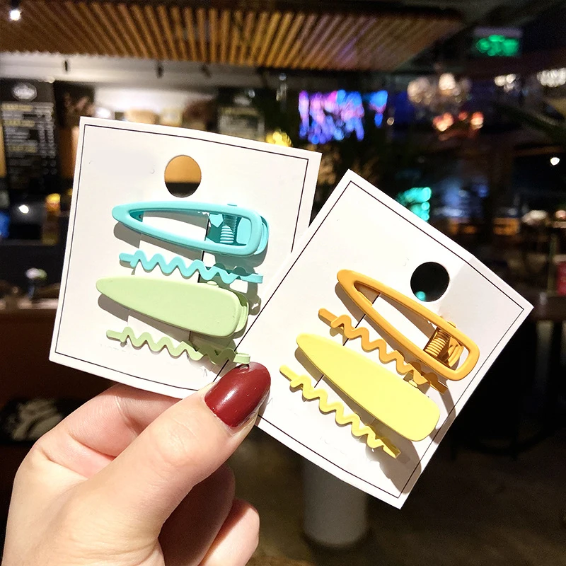 

Ins Style One-word Clip New Colorful Wave Hair Accessories Candy Color Girl Cute Hair Clips Sweet Fashion Headdress