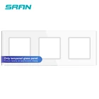 SRAN пустая панель без установки железная пластина 224 мм * 82 мм белая закаленная стеклянная панель переключателя для серии F