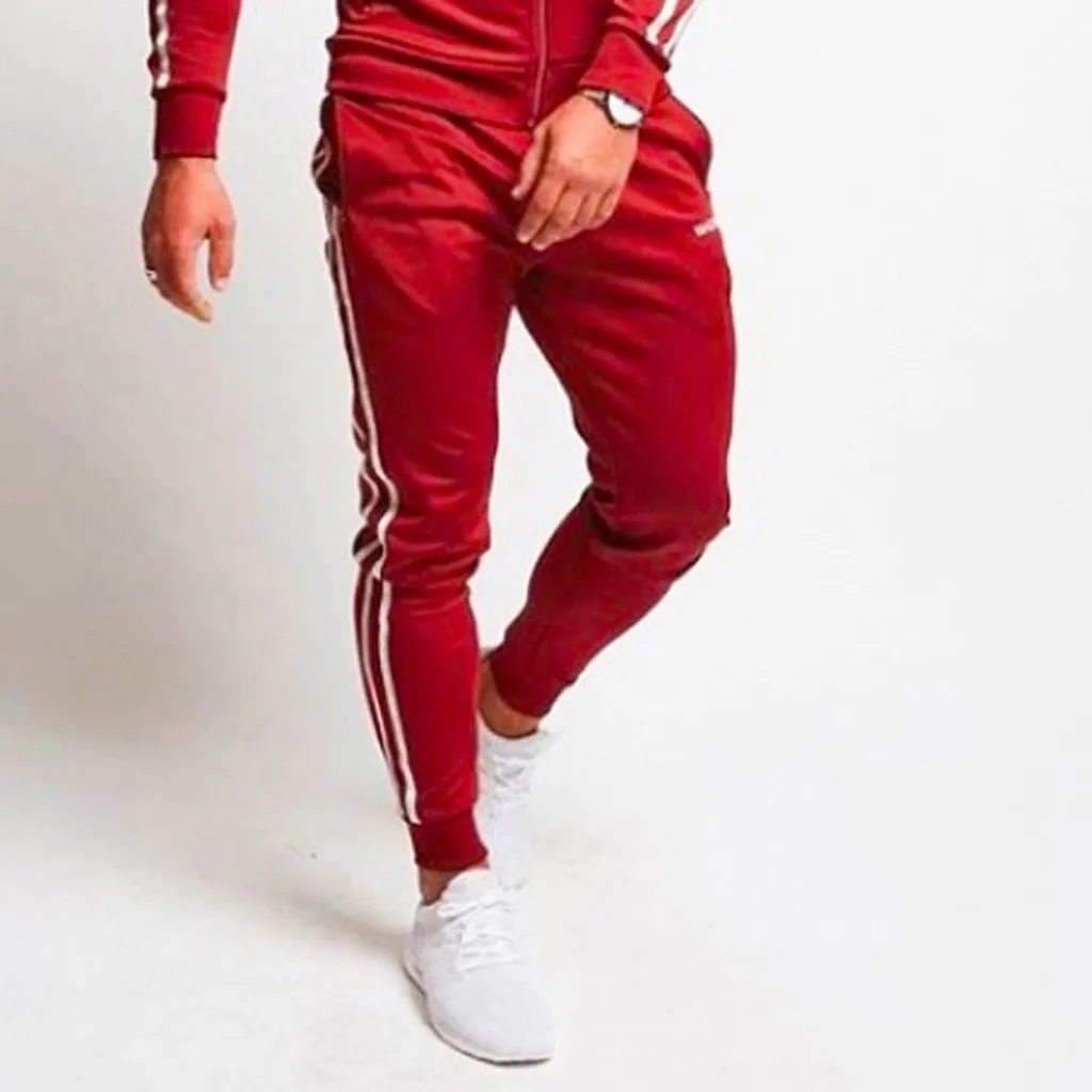 Модные черно-белые полосатые джоггеры Feitong Мужские осенне-зимние повседневные