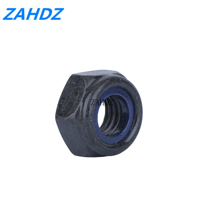 DIN985 10/20/50Pcs M3 M4 M5 M6 M8 Black Carbon Steel Nylon Self-locking Hex Nuts Locknut Slip Lock Nut | Обустройство дома