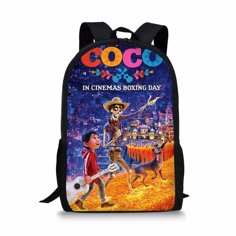 

Children's Backpack COCO Music Skull Pattern Students School Bags Colorful Design Book-Bags Mochila Women's Travel Bags