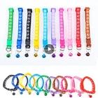 Ошейник для домашних животных, регулируемый ошейник с колокольчиком, ожерелье для кошек, цветные товары для кошек, ошейники с принтом в виде кошачьей лапы, домашние ошейники