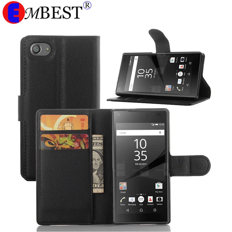 Кожаный чехол бумажник EMBEST для sony L36H/C6603 Ретро флип Xperia Z1 Z Z2 Z3 Z4 Z5 компактный