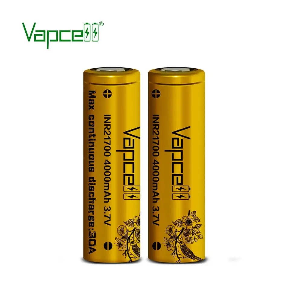 Оригинальный аккумулятор Vapcell 21700 4000 мАч 30A 3 7 В литиевые аккумуляторы большой