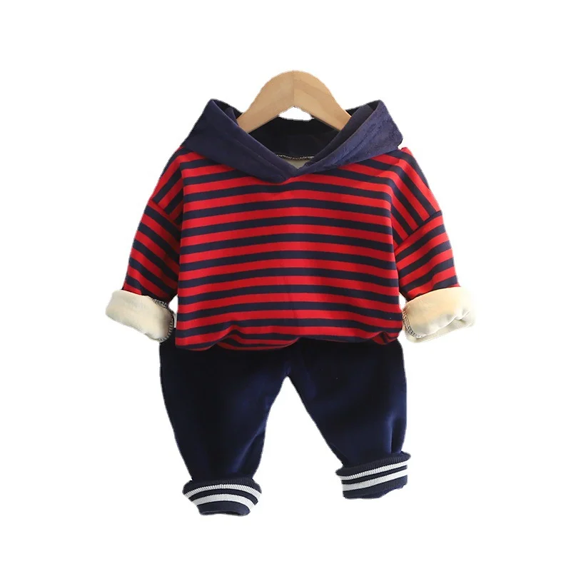 

New Winter Baby Clothes For Boys Children Girls Fashion Thick Hoodies Pants 2Pcs/Set Toddler Casual Warm Costume Kids Tracksuits
