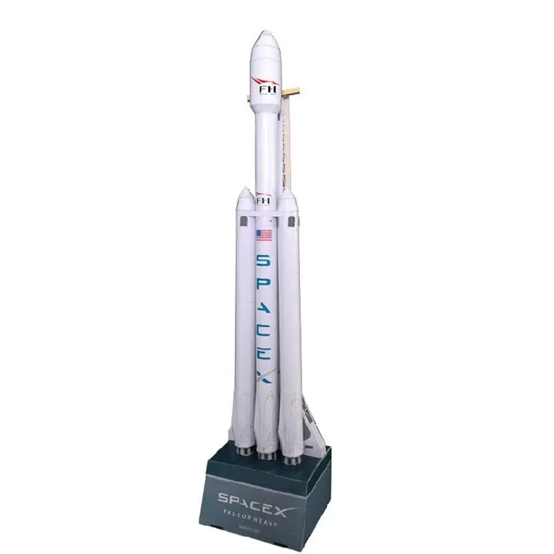 

3D Paper Rocket Model Puzzle 42cm 1:160 SpaceX Falcon Heavy-duty Rocket Student Hand Class DIY Space Papermodel Origami Toy