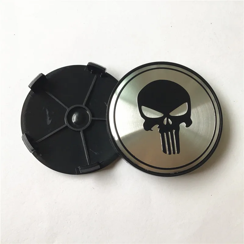 4 шт. 68 мм Череп Каратель Центральная втулка колеса автомобиля Кепки эмблемы