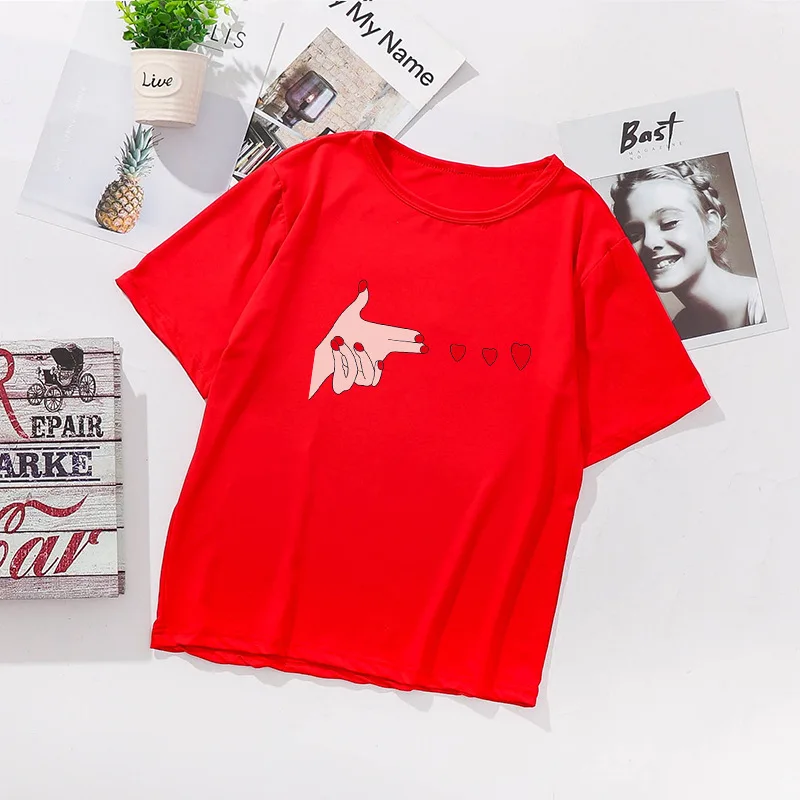 Новинка 2019 Харадзюку женские футболки с принтом Love повседневные топы летние