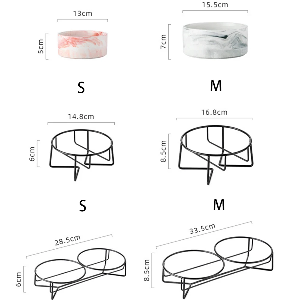 Двойная керамическая миска для питомцев аксессуары собак и кошек разные цвета