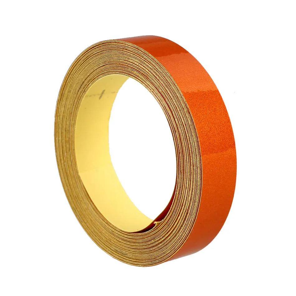 Orange 5 м* 1 см автомобиля DIY светоотражающая лента стикер полоса украшения ПВХ мотоцикл автомобиль самоклеющиеся Водонепроницаемый светящиеся полосы 5 цветов - Цвет: Orange