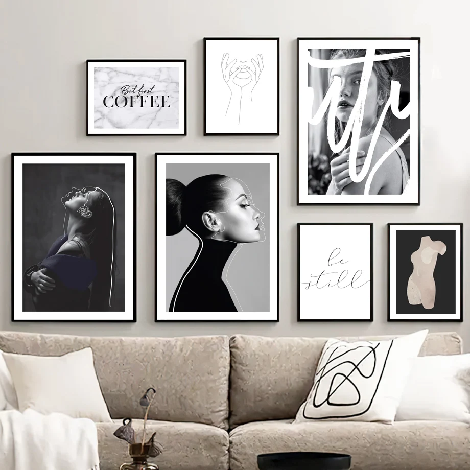 

Brooklyn Bridge Abstract Girl Hand Line Modern Art Canvas Painting Nordic Posters And Prints Wall Pictures For Living Room Decor