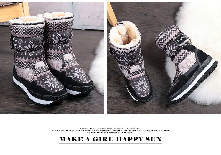 Большие размеры 41 зимние женские ботинки 2019 г. Зимние теплая плюшевая обувь из