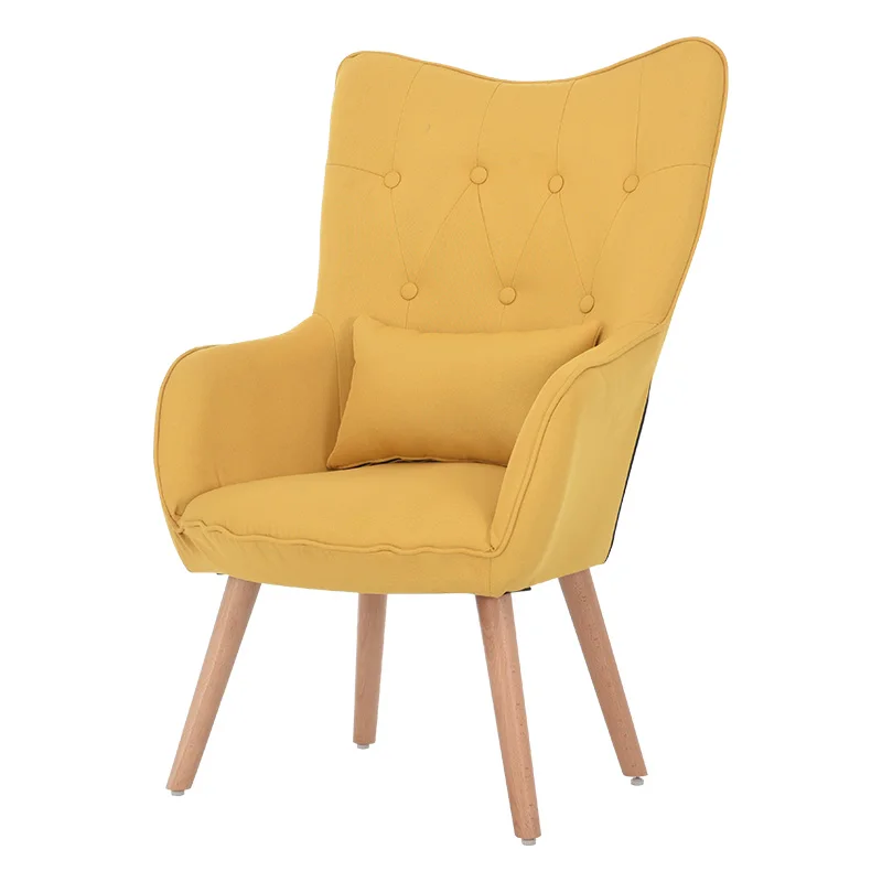 Современное кресло среднего века диван стул ножки деревянная льняная обивка