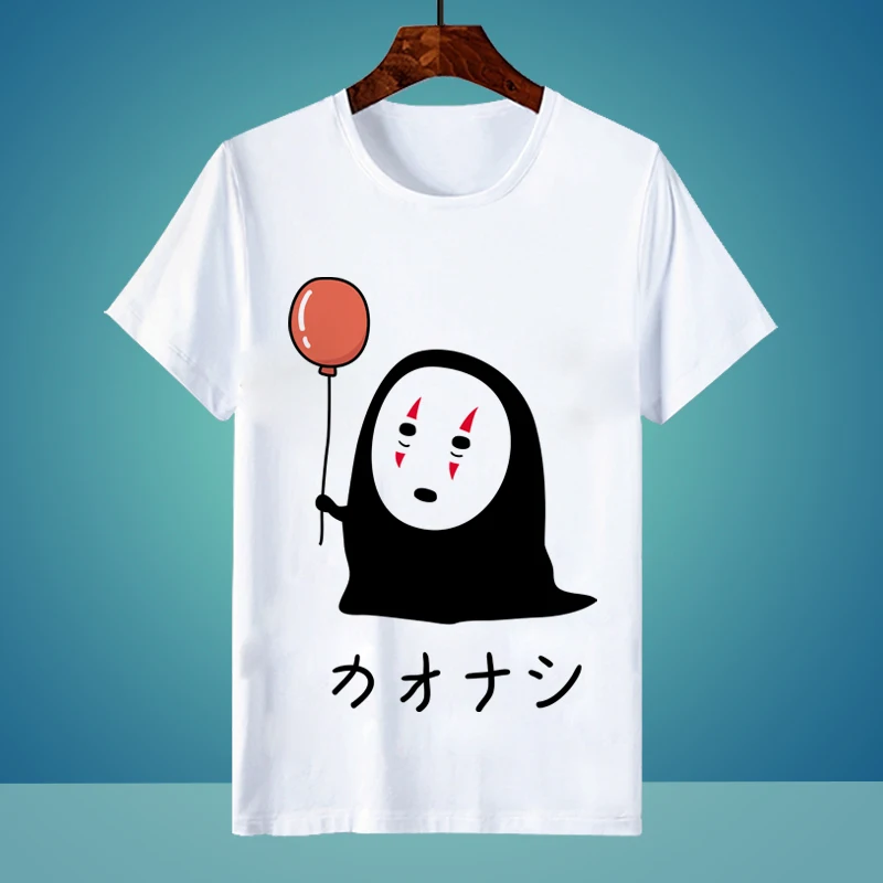 Футболка для косплея Spirited Away Огино чихиро летняя футболка с японским аниме No Face Man