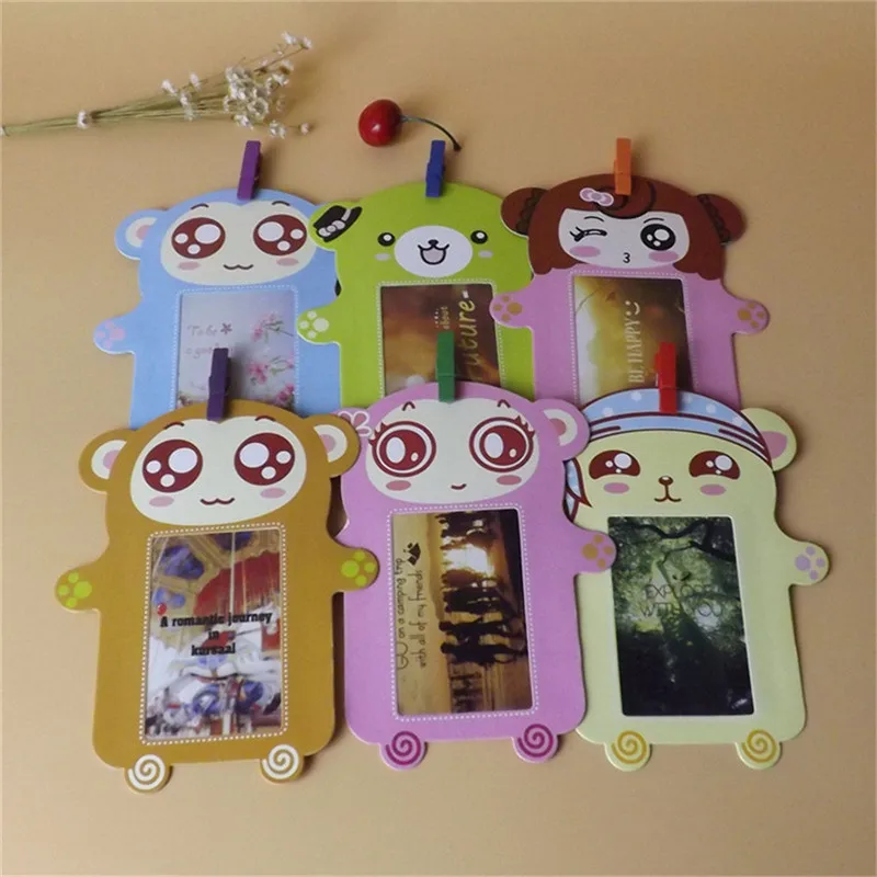 Wall Deco DIY Creative Mini Paper Photo Frame With Colored Clothespins And Twine room landscape wall photo frame A1 | Дом и сад