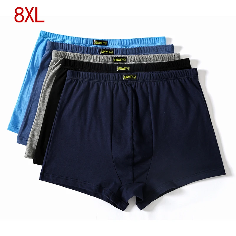 Большого размера плюс 5XL 6XL 7XL 8XL большое свободное мужское хлопковое нижнее белье боксеры с высокой талией дышащие толстые пояса Большие размеры мужское нижнее белье