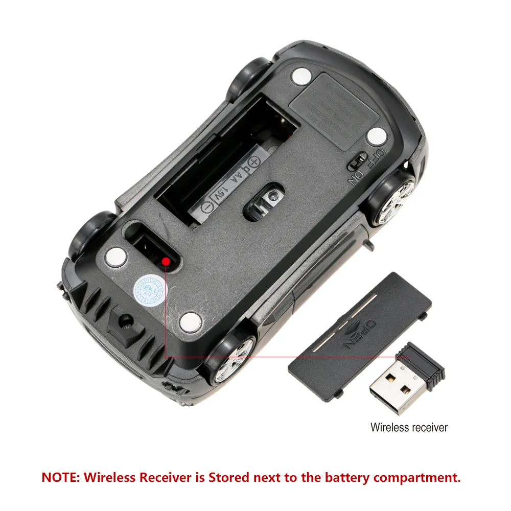 Беспроводная оптическая USB-мышь в форме гоночного автомобиля 2 4 ГГц 3 кнопки 1000 DPI |