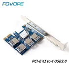 Переходник PCIE на PCI-E, 1 поворот, 4 слота PCI-Express от 1x до 16x, USB 3,0, для майнинга, для майнинга BTC, майнинга