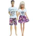 Повседневное платье для пары Mix Style 2 шт.компл. повседневная одежда с цветочным узором для мальчиков и девочек Одежда для куклы Барби для куклы Кена аксессуары для кукол игрушки своими руками