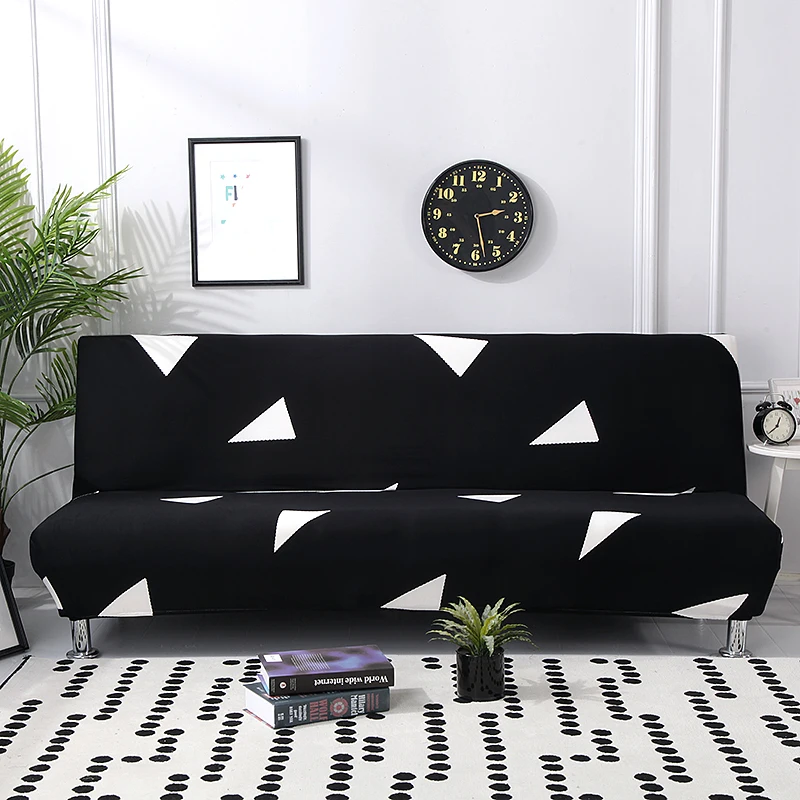 

black geometric folding sofa bed cover sofa covers spandex stretchdouble seat cover slipcovers for living room geometric print