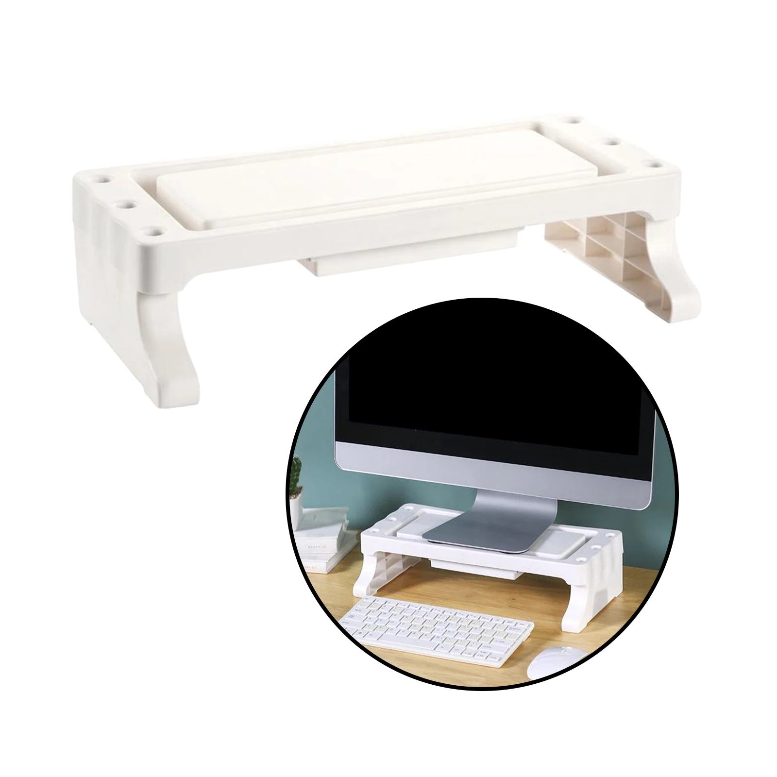 Настольная подставка для монитора компьютера с ящиками и кабельным