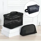 Вместительная сетчатая Портативная сумка для туалетных принадлежностей, портативная полукруглая косметичка для путешествий, Сумка Для Хранения Туалетных принадлежностей в ванной комнате