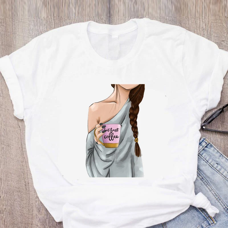 Новинка 2022 модная женская футболка черная с графическим принтом для девочек