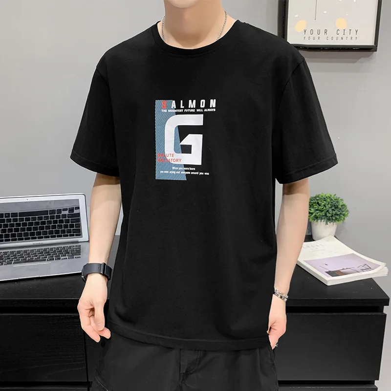 

2021 Summer New Arrivals Japanese Cotton Short-sleeved Simple Casual Loose Plus Size Wild Round Neck Men T-shirt Free Shipping