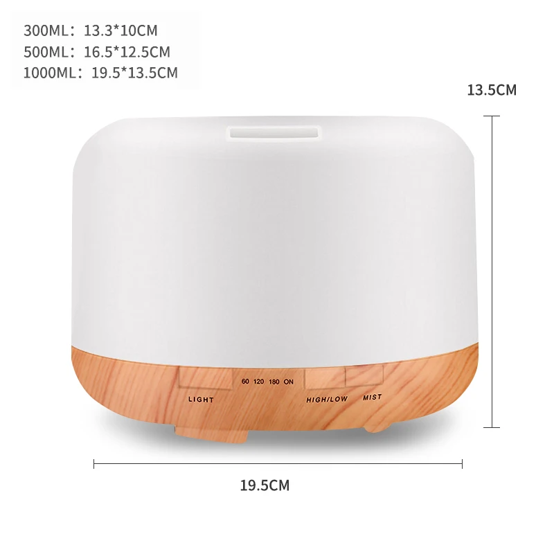 

saengQ Electric Aroma Diffuser Air Humidifier 300ML 500ML 1000ML Ultrasonic Cool Mist Maker Fogger LED Essential Oil Diffuser