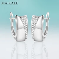 maikale classic square zirconia stud earrings for women cz gem stone luxury earrings trendy 2020 jewelry simple gifts wholesale