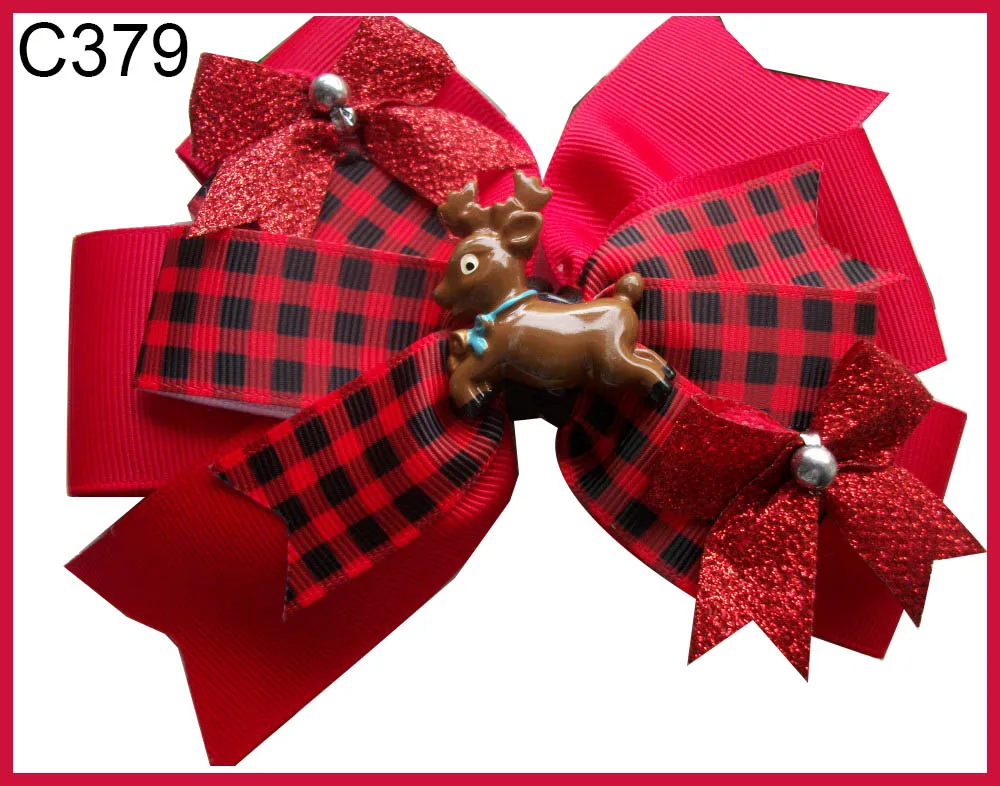 Бесплатная доставка 12 шт. рождественские банты для волос конфеты бант-трость