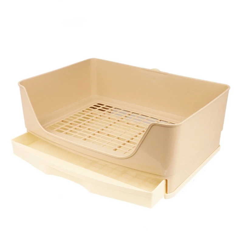 

Large Rabbit Litter Box with Drawer Place Firmly Pet Bedpan Corner Toilet Box