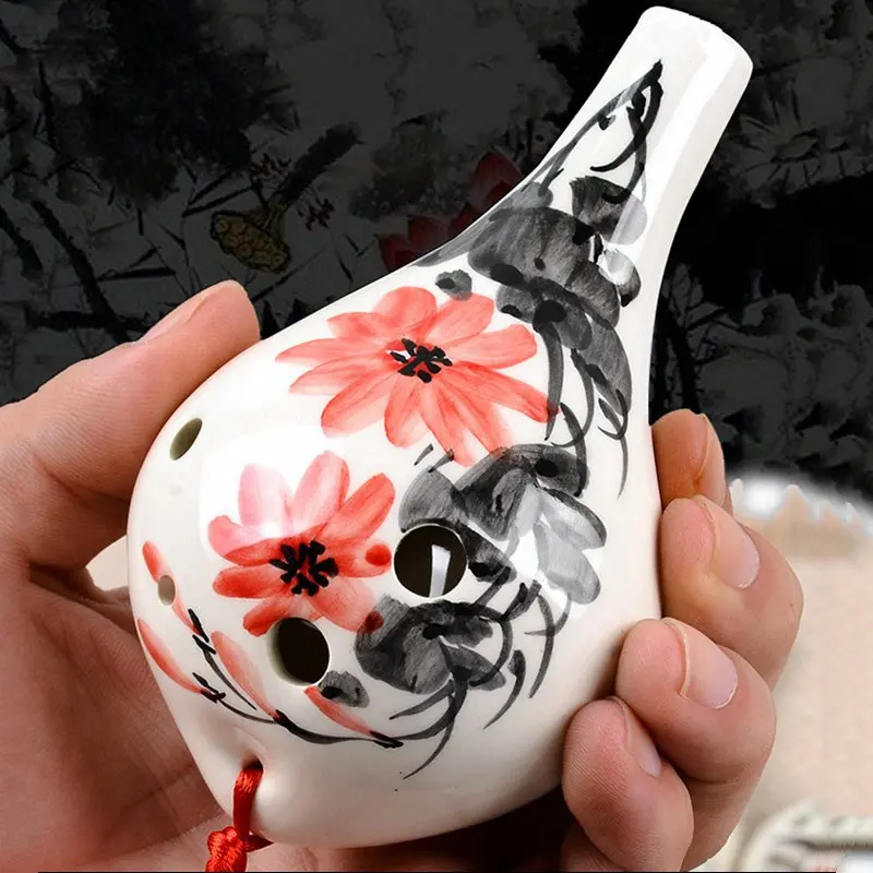 

Midrange Ocarina 6 отверстий винтажная ручная роспись красочные узоры подарок сувенир Национальный Orff Музыкальные инструменты для начинающих Нови...