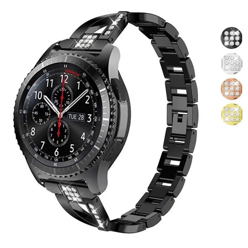 20 мм 22 бриллиантовый браслет из нержавеющей стали для samsung gear S3 Frontier/gear Sport/Galaxy Watch