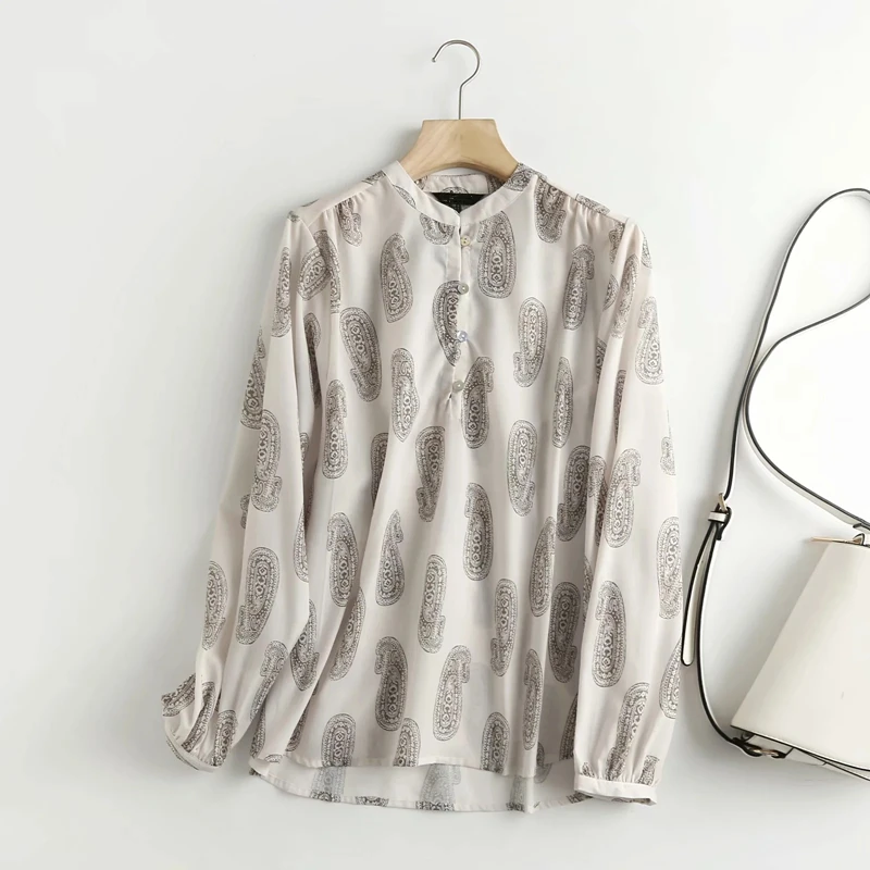 

Женская Повседневная Блузка в стиле инди, с принтом Пейсли