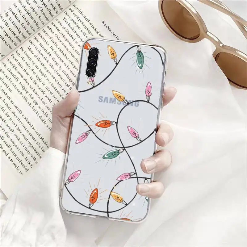 

fashion Christmas lights Phone Cases Transparent for Samsung A71 S9 10 20 HUAWEI p30 40 honor 10i 8x xiaomi note 8 Pro 10t 11