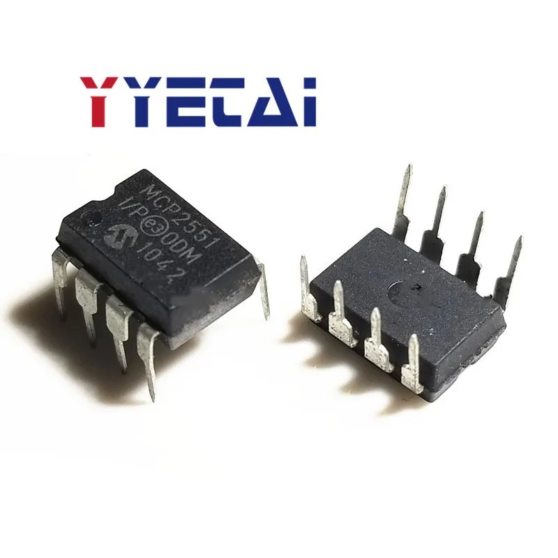

TAI 5PCS Brand new original imported MCP2551-I/P DIP8 straight plug 8 pin MCP2551 CAN bus transceiver
