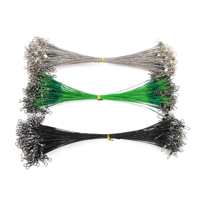 

50PCS lead-core belt fishing line high-quality anti-bite steel fishing line steel wire head with rotating fishing accessories