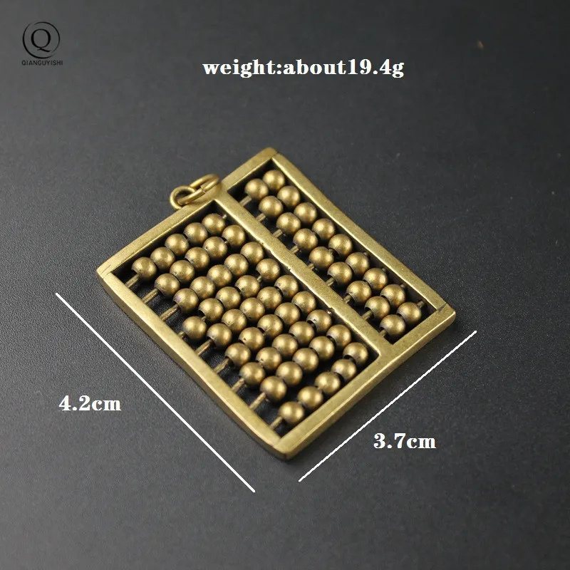 

Creative Chinese 9-Speed Pure Brass Abacus Metal Keychain Pendant Jewelry Beads Movable Lucky Copper Key Chain Hanging Keyrings