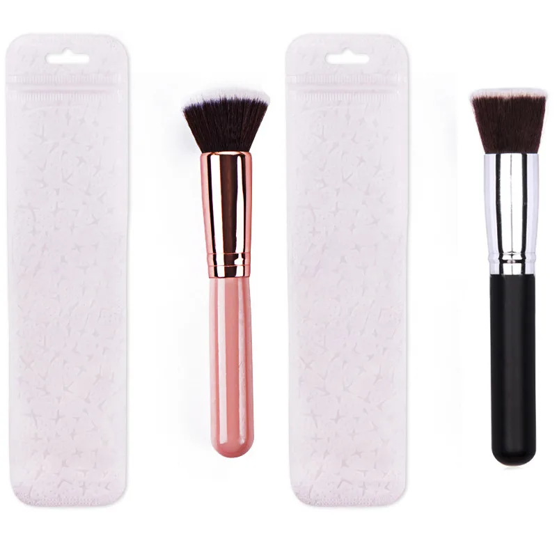 

Flat Head Foundation Makeup Brush 2 Colors Optional Wood Handle Face Blush Powder Brush For Cream and Flawless-Powder Cosmetics