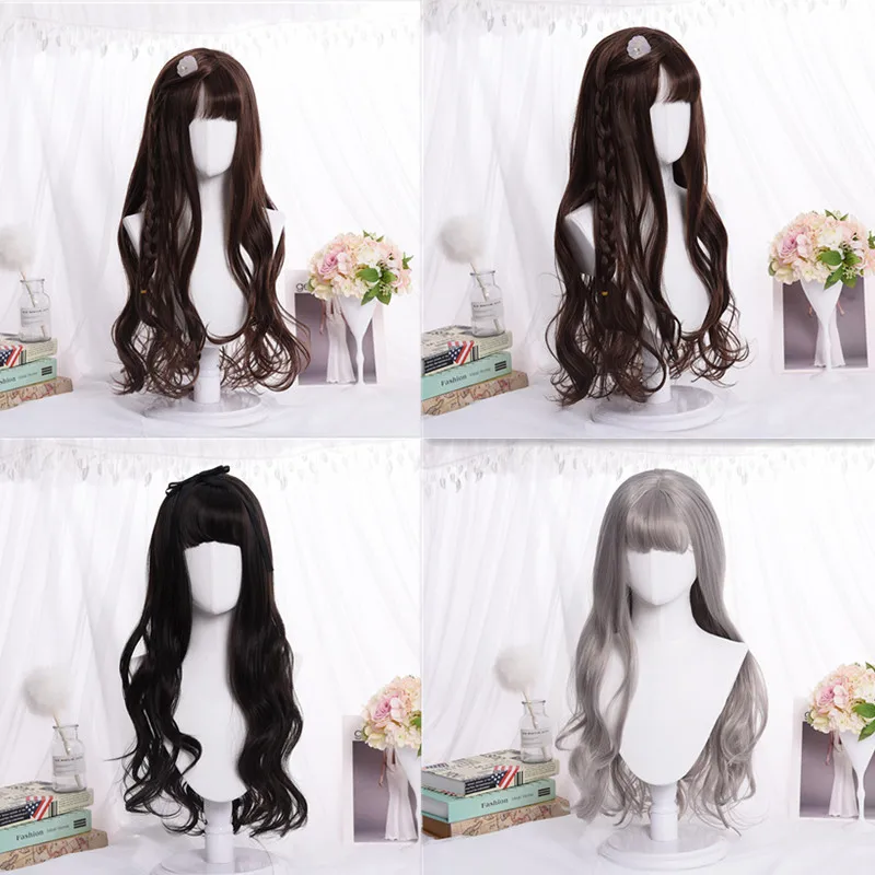 

Japan and South Korea fashion high temperature wire wig quadratic element young girl princess cos wig little girl bang long wig