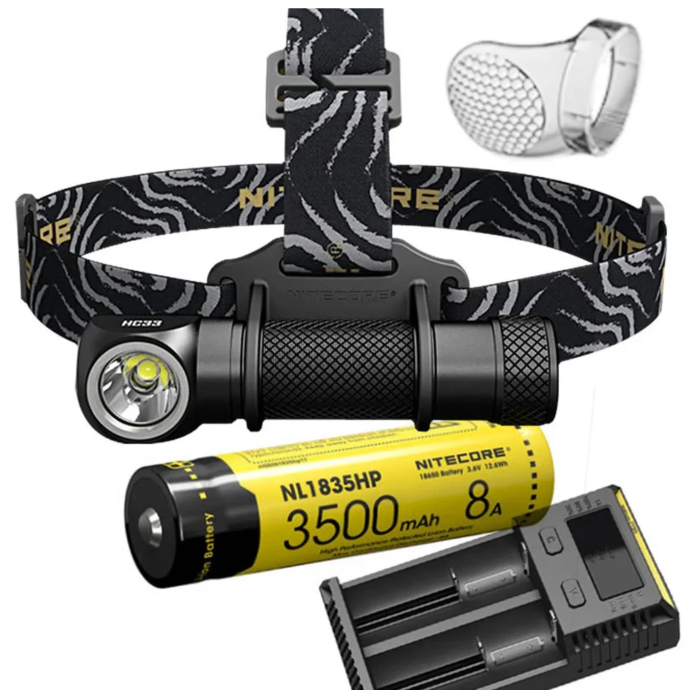 Комплект фар NITECORE HC33 CREE XHP35 HD MAX. Налобный фонарь светодиодный 8 режимов работы 1800