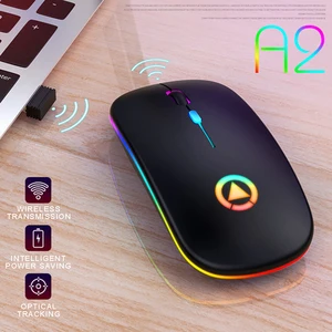 silent mause led backlit ergonomic gaming mouse for laptop pc computer wireless mouse rgb rechargeable mouse wireless computer free global shipping