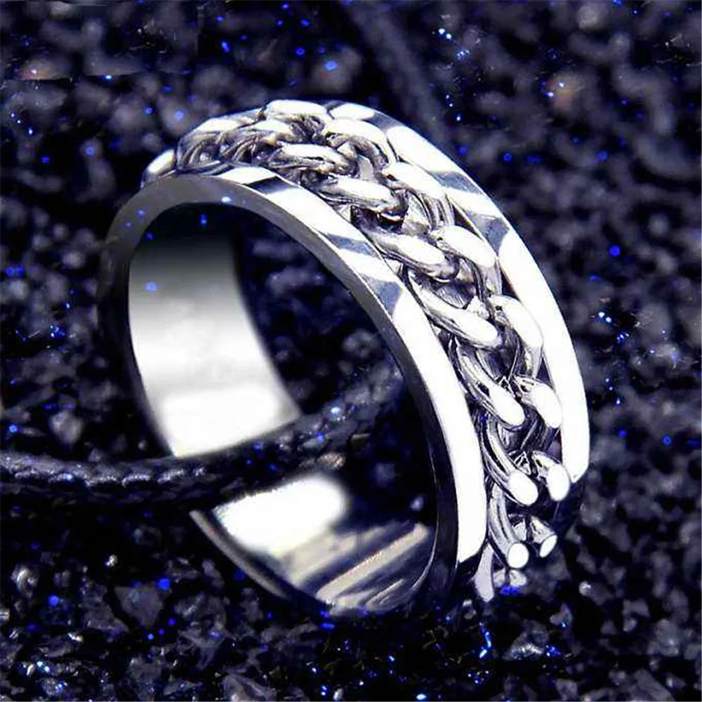 Креативный 1 шт. кольцо на палец из нержавеющей стали вибрирующий вращающийся