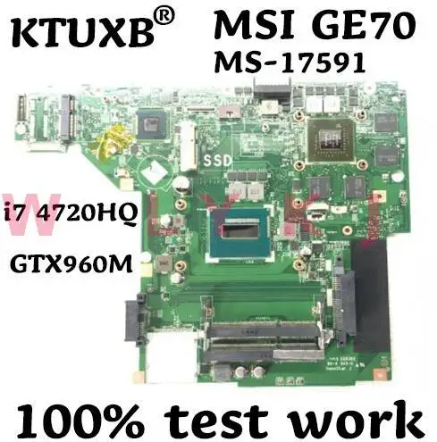  MS 17591 материнская плата для MSI GE70 1759 ноутбука с Процессор i7 4720HQ GPU GTX960M